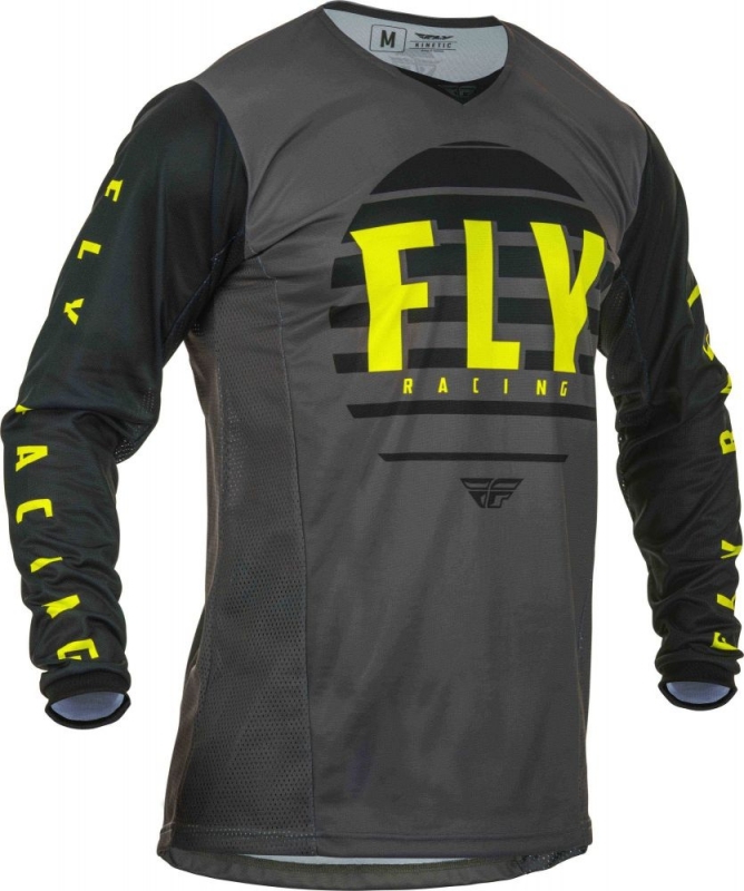 Maillot Fly Kinetic K220 Noir/Gris/Jaune Fluo 2020 Youth XL